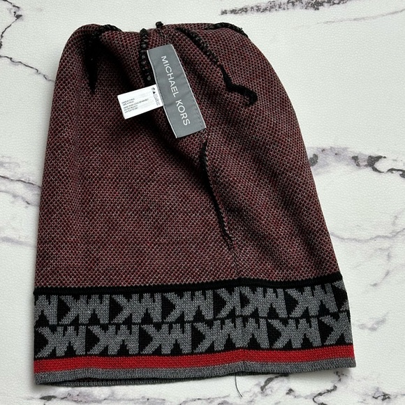 Michael Kors Men’s Beanie Winter Hat Gray Black 33916C Cuffed Style New NWT - Picture 10 of 14